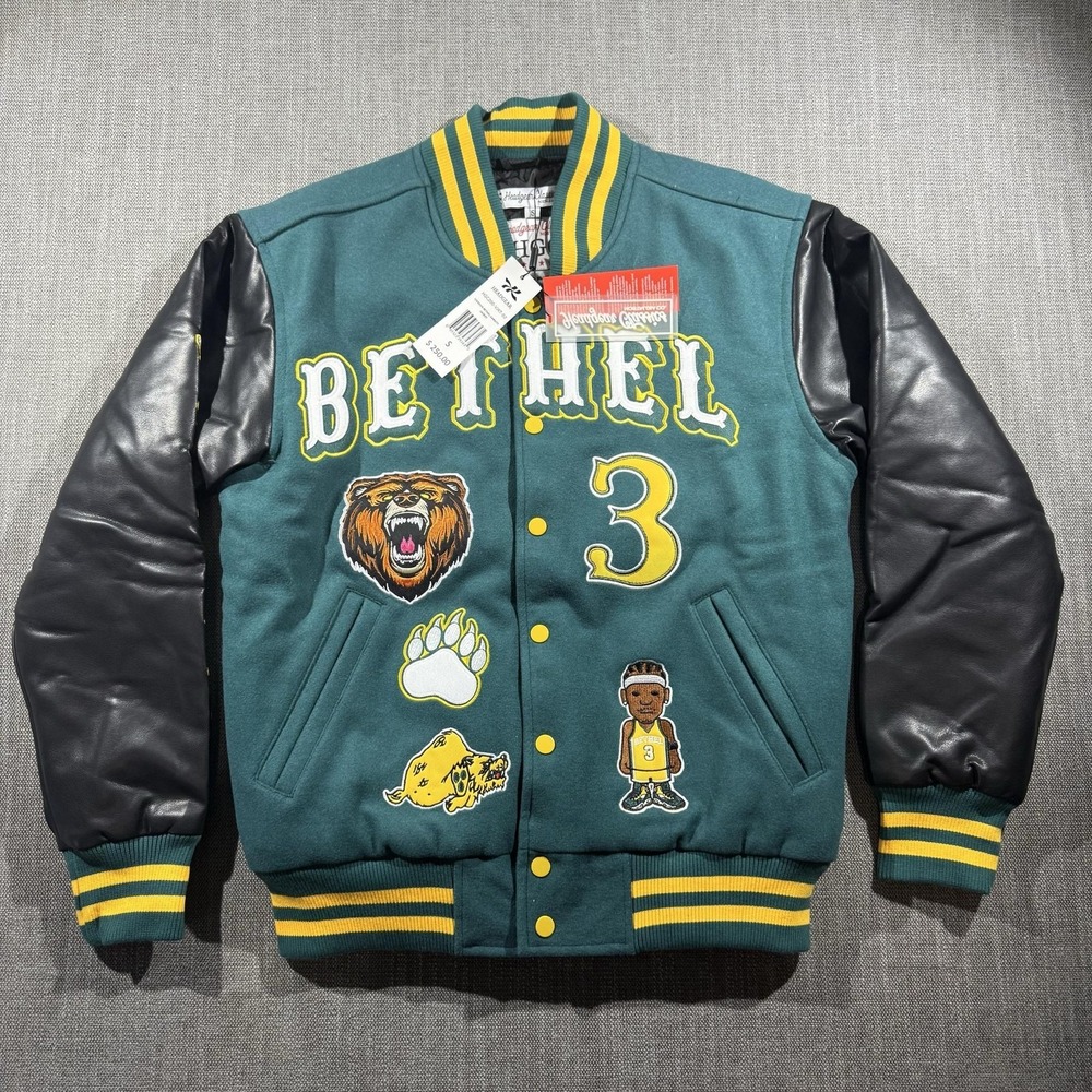 Headgear Classics Jacket Mens Small Green Varsity Allen Iverson Bethel School